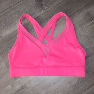 Hot pink Lululemon sports bra